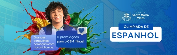 Jovem sorridente em destaque com cores da bandeira espanhola, texto 
