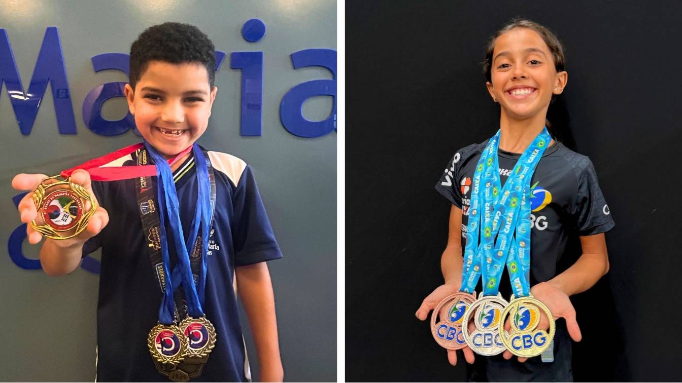 inserir aqui Estudantes da Rede de Colégios Santa Maria Minas conquistam medalhas no Taekwondo e na Ginástica Rítmica.